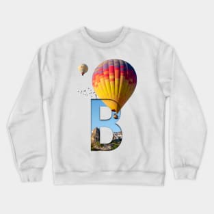 Hot Air Balloon Masking Text Art Crewneck Sweatshirt